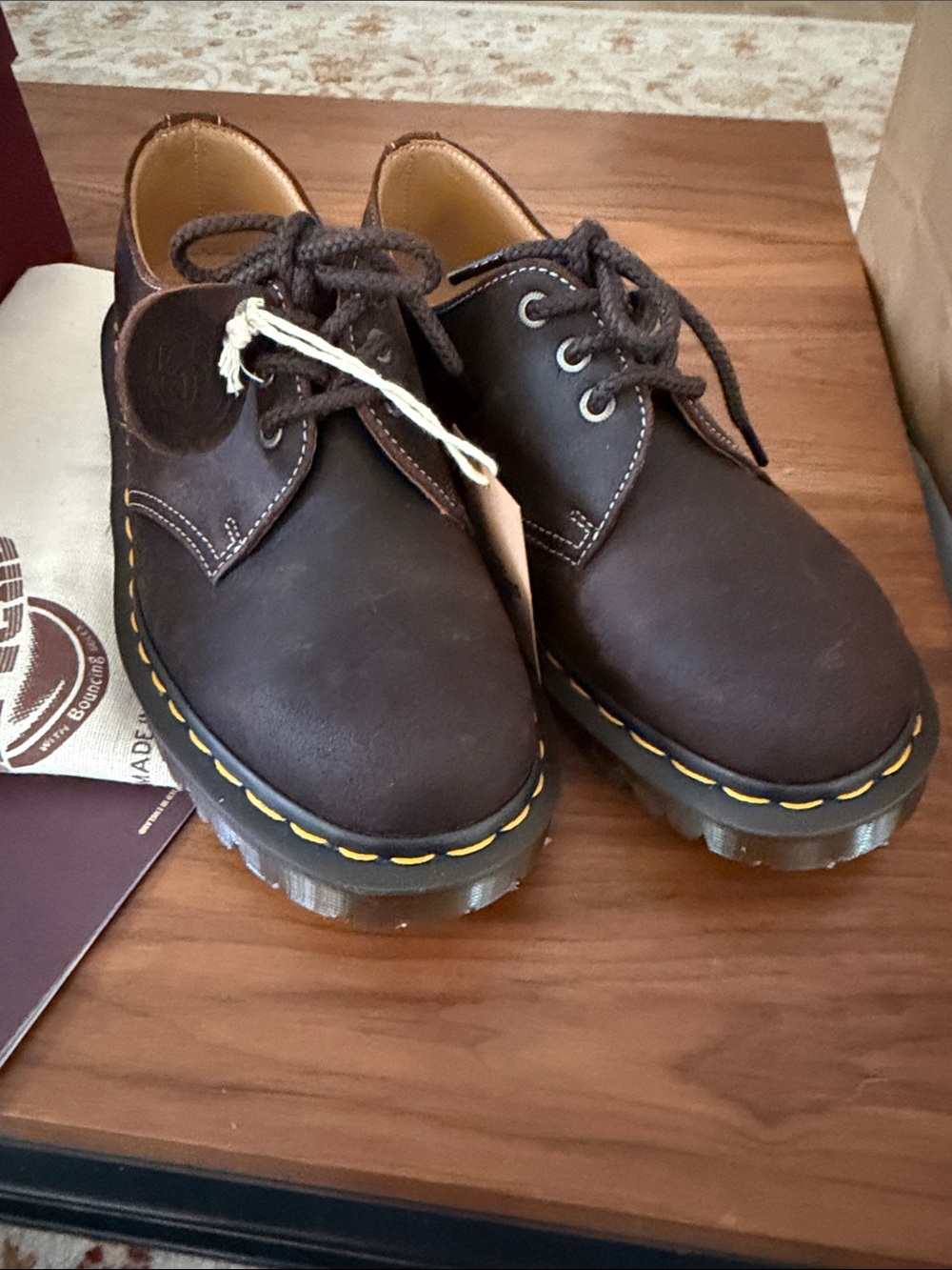 Dr. Martens Leather Loafers 31861749 Rustic Brown  Wax Commander 1461 Size US 8